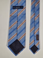 Hermès jacquard silk tie blue striped 659150 T