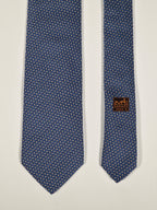 Hermès silk tie jaquard blue 659182 T