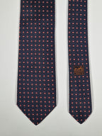 Hermès jacquard silk tie black equestrian pattern 659193 T