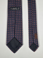 Hermès jacquard silk tie black equestrian pattern 659193 T