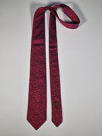 Hermès jacquard silk tie red H pattern 659194 T