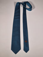 Hermès jacquard silk tie green H pattern 659208 T