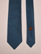 Hermès jacquard silk tie green H pattern 659208 T