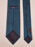 Hermès jacquard silk tie green H pattern 659208 T