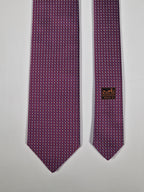 Hermès jacquard silk tie red H pattern 659225 T