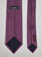Hermès jacquard silk tie red H pattern 659225 T