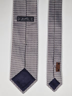 Hermès silk tie grey chain pattern 659267 T