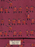 000667 Hermès tie burgundy fencing pattern 667 OA