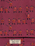 000667 Hermès tie burgundy fencing pattern 667 OA