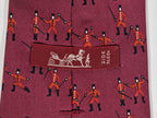 000667 Hermès tie burgundy fencing pattern 667 OA