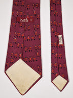 000667 Hermès tie burgundy fencing pattern 667 OA