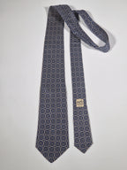 00679 Hermès silk tie blue navy pattern 679 OA