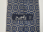 00679 Hermès silk tie blue navy pattern 679 OA