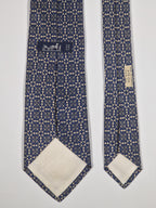 00679 Hermès silk tie blue navy pattern 679 OA