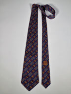 Hermés silk tie blue rope and buckles pattern 695 OA