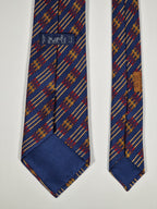 Hermés silk tie blue rope and buckles pattern 695 OA