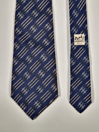 000695 Hermès tie blue rope and buckles pattern 695 OA