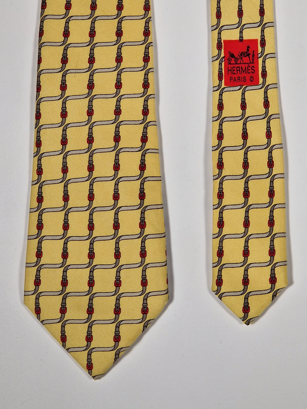 007009 Hermès tie yellow belt pattern 7009 TA