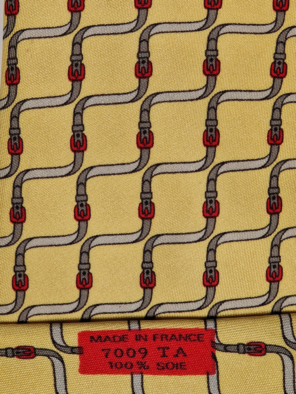 007009 Hermès tie yellow belt pattern 7009 TA