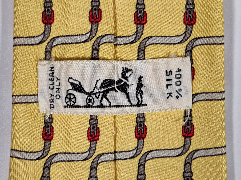 007009 Hermès tie yellow belt pattern 7009 TA