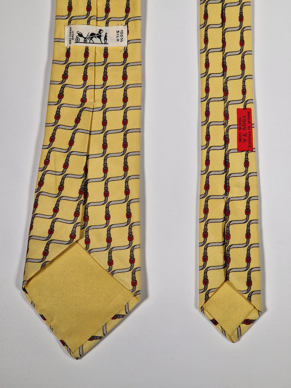 007009 Hermès tie yellow belt pattern 7009 TA