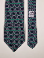 007025 Hermès tie blue equestrian pattern 7025 TA