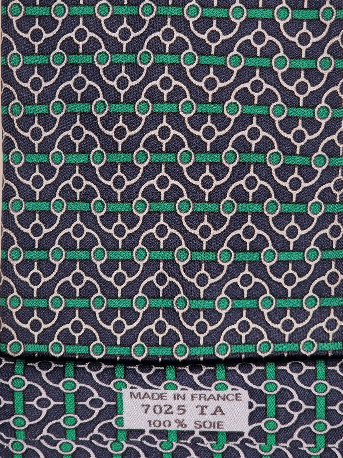 007025 Hermès tie blue equestrian pattern 7025 TA