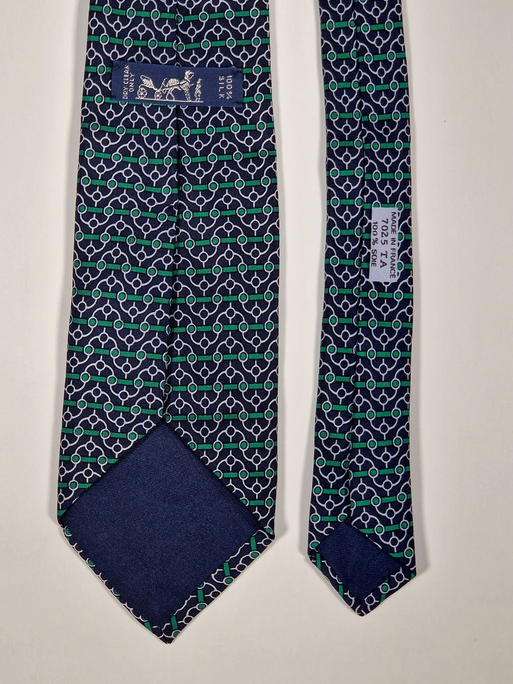 007025 Hermès tie blue equestrian pattern 7025 TA