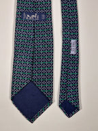 007025 Hermès tie blue equestrian pattern 7025 TA