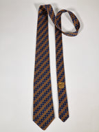 007028 Hermès tie blue geometric pattern Hermès 7028 TA tie blue