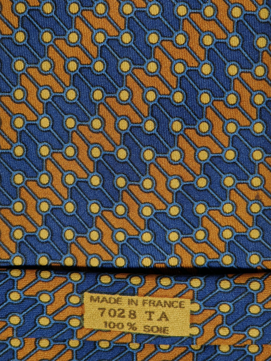 007028 Hermès tie blue geometric pattern Hermès 7028 TA tie blue