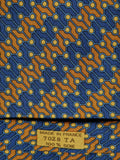 007028 Hermès tie blue geometric pattern Hermès 7028 TA tie blue