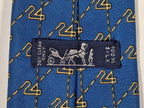 007036 Hermès tie blue "Le Mans" 7036 TA