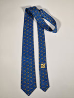 007036 Hermès tie blue "Le Mans" 7036 TA
