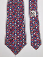 007038 Hermès silk tie red anchor pattern 7038 TA