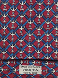007038 Hermès silk tie red anchor pattern 7038 TA