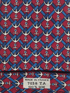 007038 Hermès silk tie red anchor pattern 7038 TA