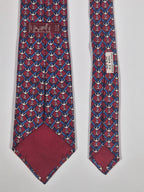007038 Hermès silk tie red anchor pattern 7038 TA
