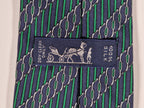 Hermès silk tie blue equestrian pattern 7040 TA