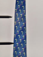 007065 Hermès tie blue bird pattern 7065 TA