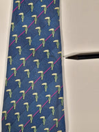 007065 Hermès tie blue bird pattern 7065 TA