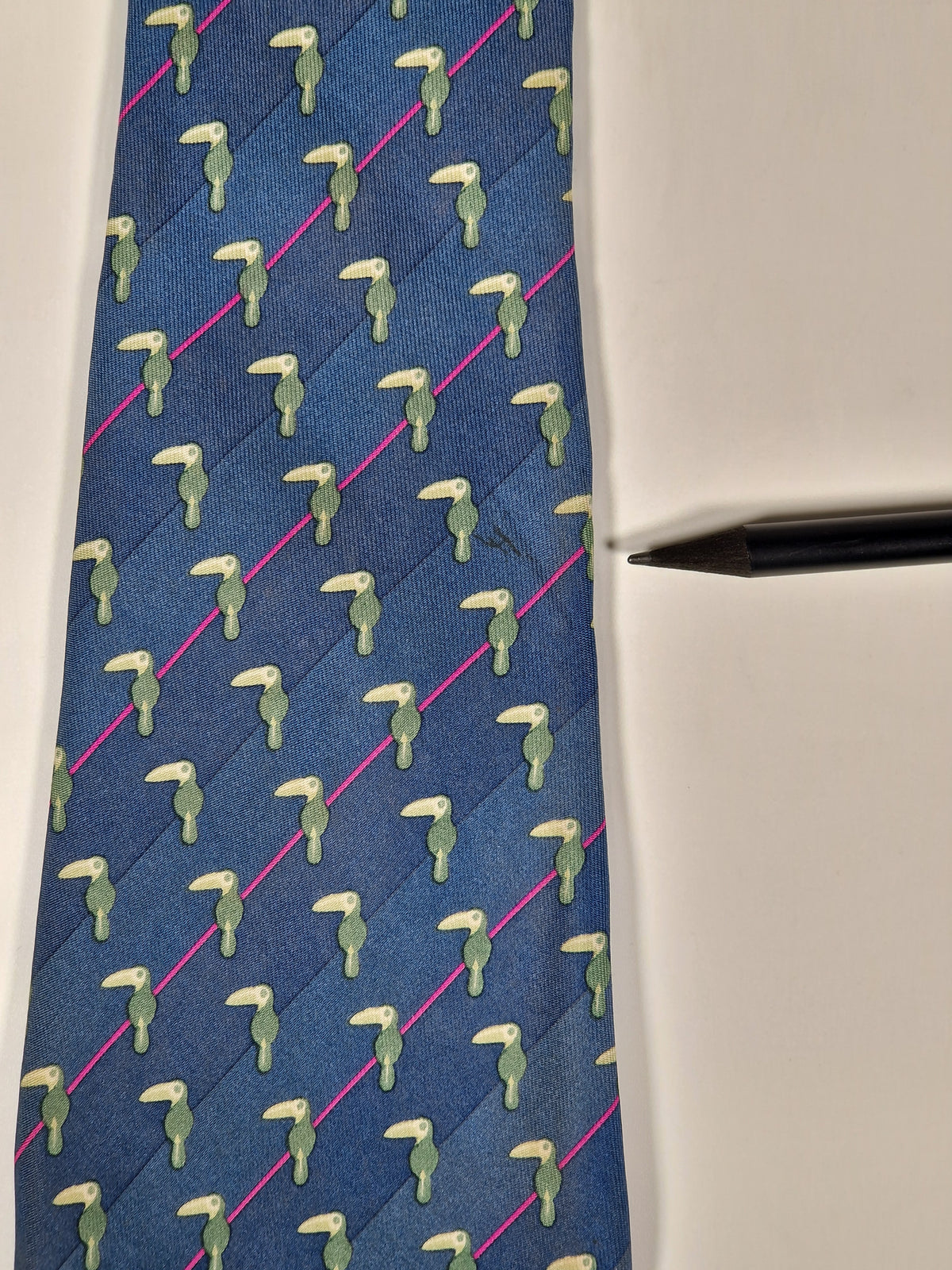 007065 Hermès tie blue bird pattern 7065 TA