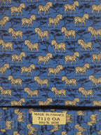 007110 Hermès silk tie blu zebra pattern 7110 OA