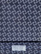 007116 Hermès tie blue equestrian pattern 7116 FA