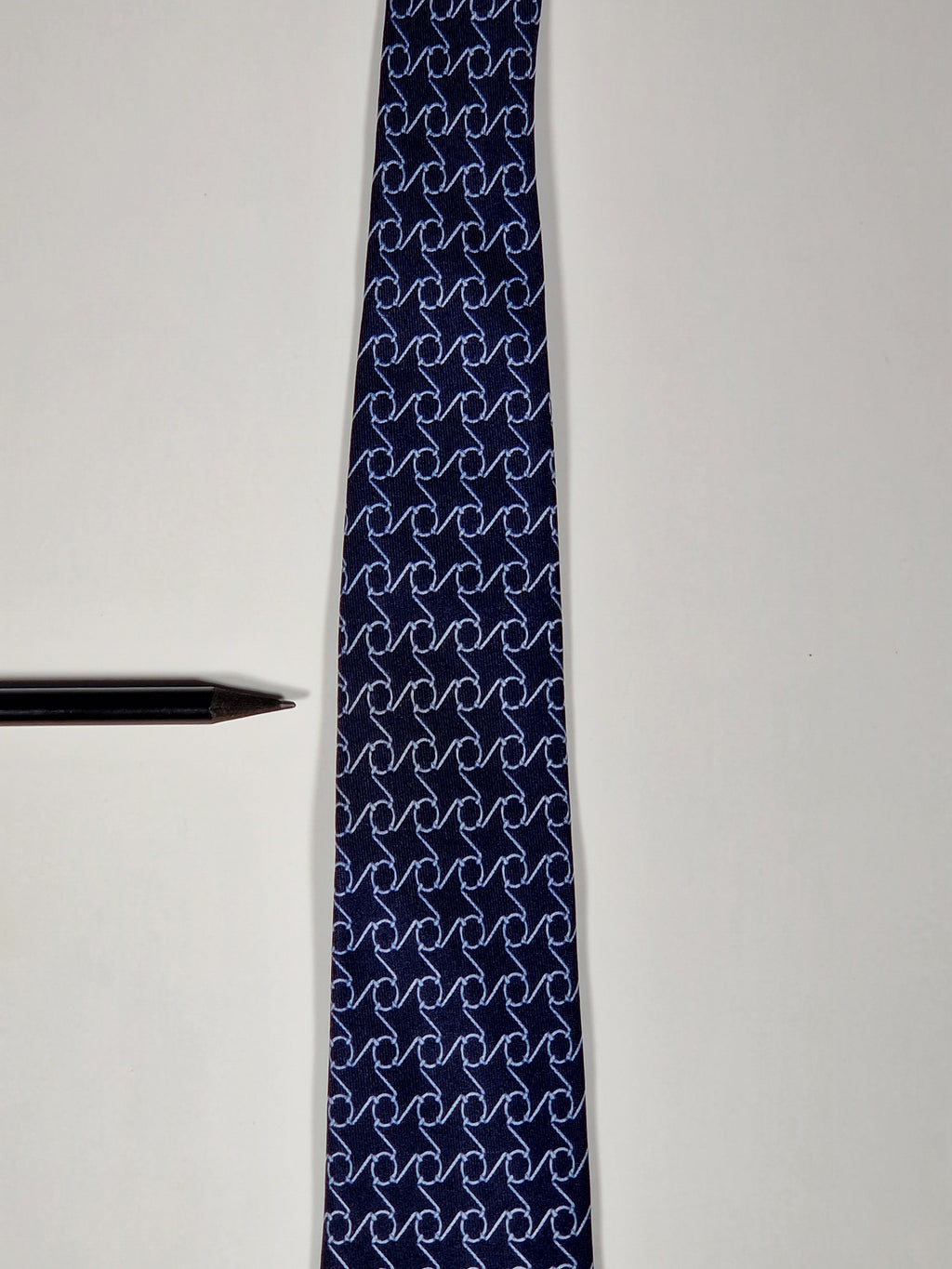 007116 Hermès tie blue equestrian pattern 7116 FA