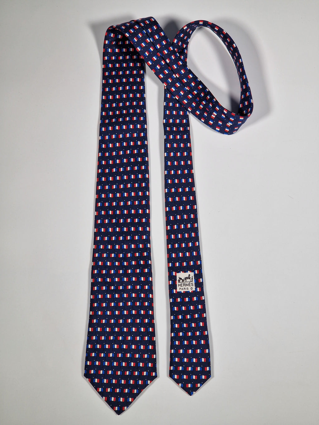 007142 Hermès tie french flags 7142 FA