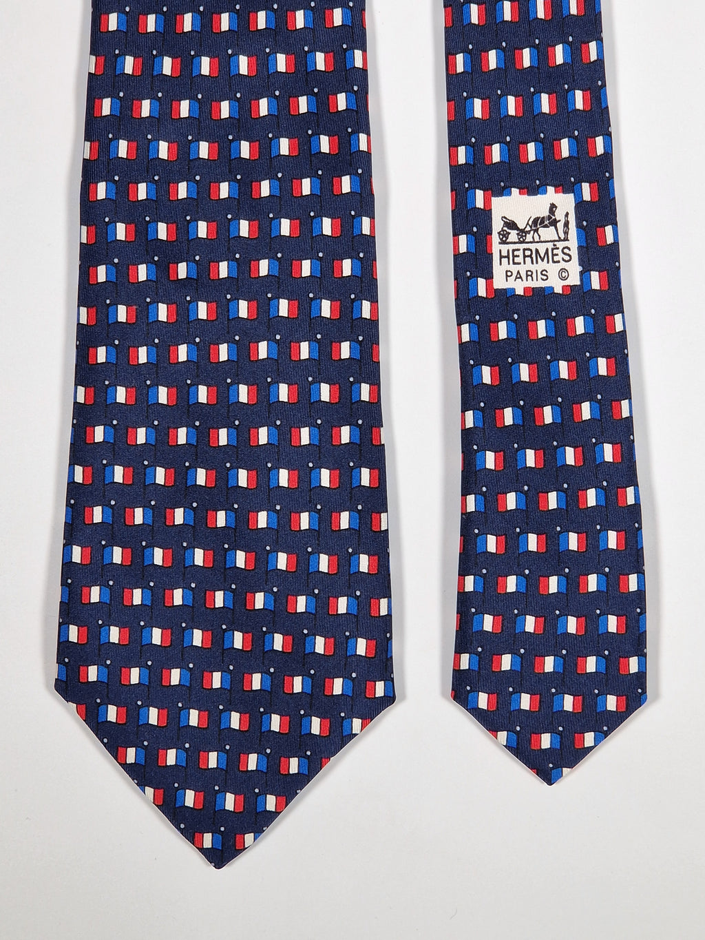 007142 Hermès tie french flags 7142 FA