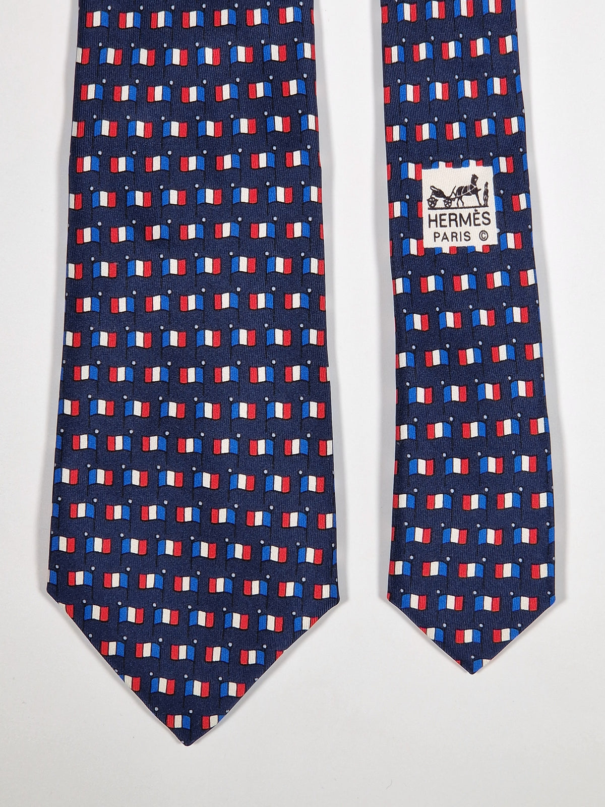 007142 Hermès tie french flags 7142 FA