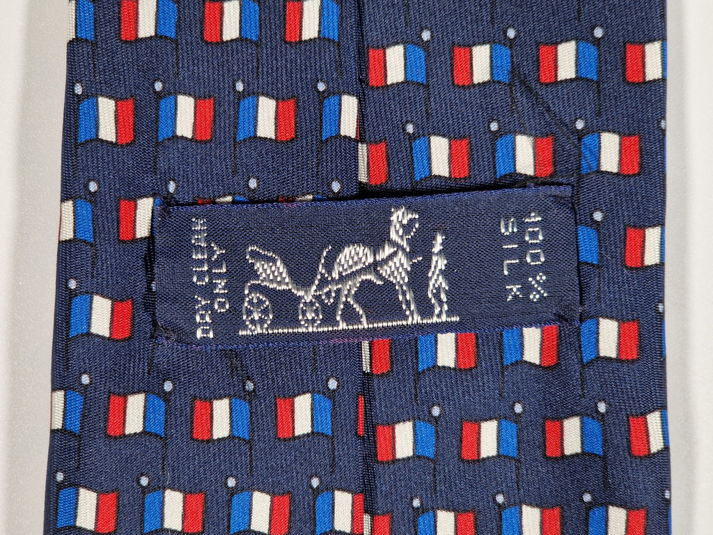 007142 Hermès tie french flags 7142 FA