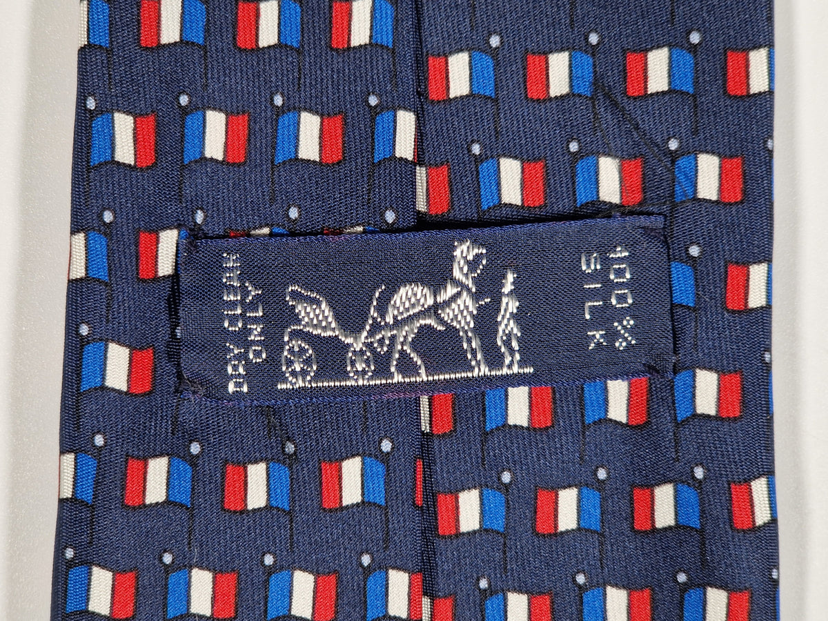 007142 Hermès tie french flags 7142 FA
